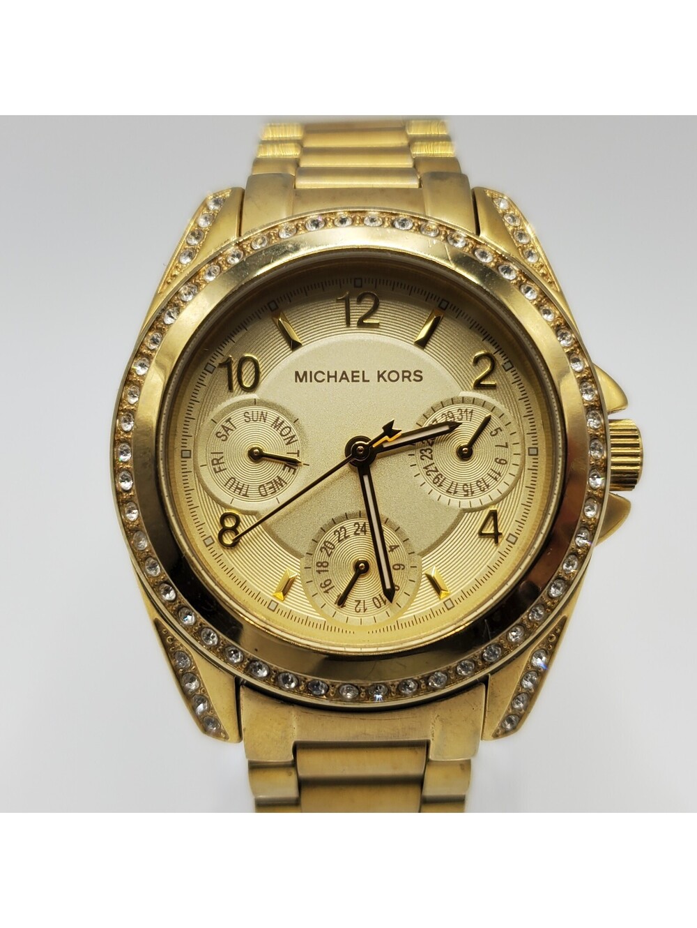 Michael Kors MK5639 Multifunction Womens  Watch 32mm Gold Tone New Battery